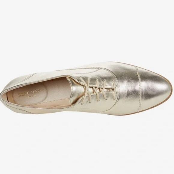 Cole Haan 'Go To Arden' Women's 7.5 Soft Gold Lace Up Oxford Metallic Lace Up - Picture 2 of 10